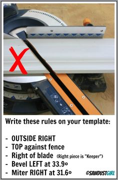 the instructions for how to use an electric circular sawtoothing tool on a table