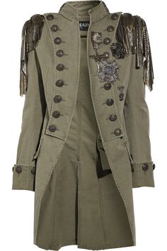 Awesome military coat Embellished Coat, Steampunk Coat, Military Chic, Military Style Coats, Steampunk Ideas, Diesel Punk, Military Coat, Steampunk Victorian