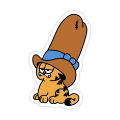 a sticker with a cat wearing a hat