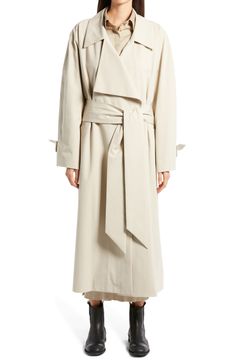 The Row Trench Coat, Cotton Trench Coat, Simple Luxury, Waist Tie, Welt Pockets, Welt Pocket