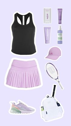 tennis fit ! #fyp #tennis #preppy #purple #preppyinspo #preppyfit #outfitinspo Tennis Outfit Preppy, Preppy Purple, Tennis Preppy, Sports Attire, Preppy Inspiration