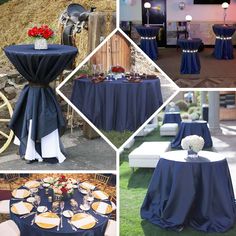 120 Premium Dark Blue Faux Denim Polyester Round Tablecloth Dark Blue White Silver Table And Chairs Party, Navy Blue Table Cloth With Silver Runner, Denim Centerpiece Ideas, Denim And Diamonds Centerpieces, Denim Party Decorations, Denim Tablecloth, Denim And Diamonds Party Decorations, Denim Table Decor, Denim Themed Party