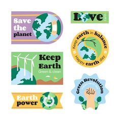 earth day stickers and labels