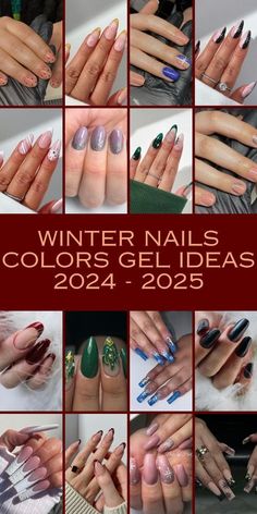 Elevate your winter style with these cute winter nails Explore a range of ideas including short gel designs acrylic almond shapes and simple art in stunning colors White and red tones add a cozy winter vibe while acrylic short designs offer a sleek look Try acrylic short white nails for a touch of elegance These 2024-2025 nail trends include easy-to-apply designs for both long and short nails Get inspired by these winter nail designs to keep your look stylish all season! Nail Winter 2024 Trends, Winter Nail Trends 2024, Winter Gel Nails Ideas 2024, Winter Nail Colors 2024, Opi Winter Colors, Early Winter Nails, Winter Nails Colors, Opi Shades, Dark Gel Nails