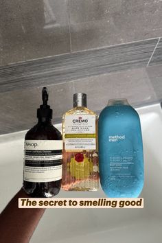 Smell Good throughout your trip with these 3 Luxury body shampoos..  - Aesop Geranium Leaf Body Cleanser  - Cremo Body Wash  - Method Men Body Wash    Thank us later 😉 Method Man Body Wash, Mens Smell Good, Shower Routine Men, Body Care For Men, Method Men Body Wash, Body Care Men, Men Shower Routine, Cremo Body Wash, Mens Hygiene Products