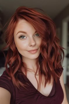 30+ Stunning Reddish Brown Hair Colors You'll Absolutely Love! - Flo's Blog Brunette To Natural Red Hair, Red Hair Fall Colors, Single Process Red Hair Color, Red Hair Color Light Skin, Nicole Kidman Hair Color, Brassy Red Hair, Vibrant Auburn Hair Color, Red Hair Cool Undertones, Dark Auburn Hair Color Formula