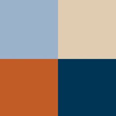 an orange, blue and beige color scheme with two different shades in the same area