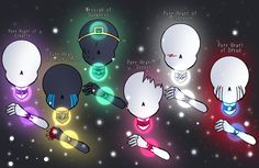 five different types of hairbrushes in the dark with stars and snow behind them