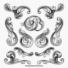 an ornate design with swirls and scrolls