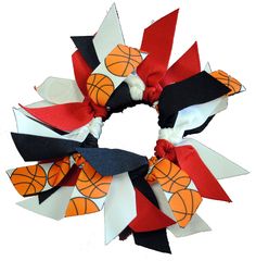 Girls basketball hair tie. Like with royal blue instead of navy. Team Hair Ribbons Diy, Hair Ribbons For Sports, Ribbon Hair Ties For Sports, Sports Ribbon Hair Ties, Softball Ribbon Hair Ties, Basketball Party, Craft Stalls, Basketball Girls