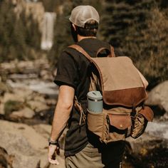 Campaign Waxed Canvas Leather Backpack-Bags > Backpack > Waxed Canvas-Smoke-Brown-Mission Mercantile Leather Goods Durable Hiking Backpack, Leather Outdoor Backpack With Functional Pockets, Brown Large Capacity Backpack For Adventure, Standard Backpack With Waxed Finish For Daily Use, Brown Waxed Finish Bags For Hiking, Brown Backpack For Outdoor Use, Brown Waxed Finish Hiking Bags, Rugged Everyday Backpack, Functional Brown Backpack For Hiking