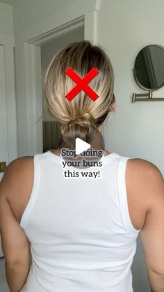 Lainey Ostrom on Instagram: "Try doing your low buns this way! Super easy! Of course, the first way is fine too. But for a more polished look, you can try the 2nd messy bun!" Easy Everyday Updos For Medium Hair, Buns For Fine Hair, Shoulder Length Hair Bun, Easy Work Updos For Medium Hair, Quick Updo Hairstyles, Casual Low Bun, Easy Low Updo, Easy Updos For Fine Hair, Easy Updos For Medium Hair For Beginners