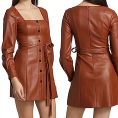 Nwt Staud Oz Faux Leather Belted Long Sleeve Buttoned Mini Dress Size Xl Smoke Free Home. Orders Ship Next Business Day. Open To Offers! Due To Differences In Lighting & Device Screens, The Color(S) May Vary Slightly From My Photos. Measurements Are Approximate. New With Tags. Square Neck / Self Tie Belt Detail! Color: Whisky 35.5 Inch Long 20 Inch Underarm To Underarm Hand Wash Polyester/Polyurethane Azure Dress, Carolina Dress, Morgan Dress, White Lace Mini Dress, Satin Shirt Dress, Mock Neck Mini Dress, Cobalt Blue Dress, Scoop Neck Dress, Faux Leather Belts