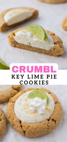 key lime pie cookies with whipped cream on top