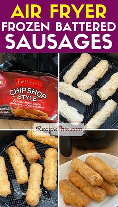 air fryer frozen battered sausages on the grill