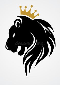 a lion with a crown on its head logo design, graphic art, logos, lions,