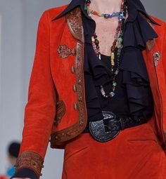 RalphLaurenSpring2013, Leather Lace Orange Haute Couture, Traje Casual, Mode Inspiration, Fashion Details, High Fashion, Boho Fashion, Fashion Show