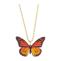 Monarch Butterfly Necklace - Kids Girl Accessories Jewelry - Maisonette Orange Butterfly-shaped Jewelry Gift, Orange Butterfly Jewelry Gift, Orange Butterfly Jewelry For Gifts, Monarch Butterfly Necklace, Wood Butterfly, Butterfly Fashion, Necklace Orange, Luxe Jewelry, Butterfly Fairy