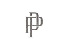 the letters p and p are made up of small gray dots on a white background