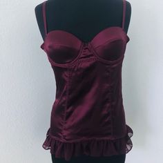 Nwot Sexy Victoria Secret Burgundy Nighty Victoria's Secret Camisole For Party, Lined Body Camisole For Night Out, Fitted Coquette Bra For Night Out, Victoria's Secret Stretch Camisole, Victoria's Secret Fitted Camisole For Party, Victoria's Secret Fitted Camisole, Coquette Fitted Bra For Night Out, Fitted Camisole For Night, Fitted Victoria's Secret Camisole