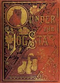 an old book with the title under the log star written in gold on red paper