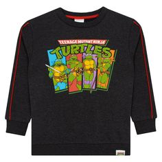 Turtle-Tastic design: Showcases all 4 Ninja Turtles with their unique colors and the iconic TMNT logo.Striped Sleeves for Extra Flair: Red stripes on the sleeves add a fun, bold touch to this eye-catching sweater.This cool TMNT sweatshirt for boys is a must-have for any young fan of the Teenage Mutant Ninja Turtles. Featuring the four iconic turtles with their respective colors and the classic TMNT logo, it’s a stylish nod to the beloved series. The added red stripe on the sleeves makes it even more fun and vibrant, ensuring your little ninja stands out. Perfect for playdates, school, or lounging at home, this sweatshirt combines comfort with turtle-powered style. Tmnt Logo, Turtle Clothes, Tmnt Mutant Mayhem, Ninja Battle, Turtle Sweaters, Turtle Images, Mutant Mayhem, Boy Jumper, Unique Colours