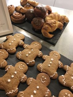 some cookies and pastries are on a table