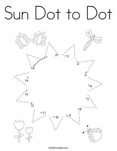 the sun dot to dot worksheet with numbers and pictures for children's learning