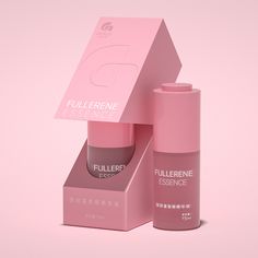 a pink box and lip balm on a pink background with the word fillerne essenge written in chinese