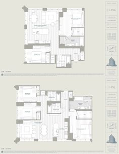 two floor plans for an apartment in the city