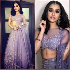 Shraddha Kapoor In Lehenga, Lavender Lengha, Tanya Ghavri, Kresha Bajaj, Lavender Lehenga, Designer Bridal Lehenga, Indian Bridal Lehenga