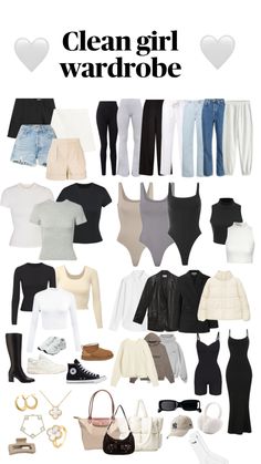 Clean Girl Wardrobe, Capsule Wardrobe Casual, Girls Wardrobe