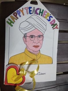 an image of a happy teacher's day card with a heart on the side