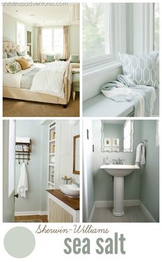 there are pictures of different rooms in the same house, including a bathroom and bedroom