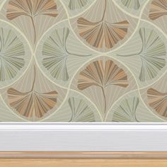 an art deco wallpaper pattern in beige and brown