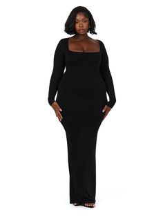 NW Square Maxi Dress Curve Fancy Brunch, Plus Size Baddie, Bodycon Maxi Dress, Fitted Sleeves, Bodycon Maxi Dresses, Square Necklines, Girls Night Out, Square Neckline, Girls Night