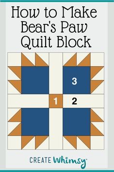 how to make bear's paw quilt block