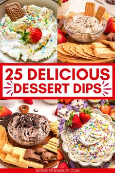 25 delicious dessert dips with the title overlay