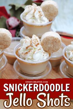 Turn your favorite cookie into your favorite shot! Creamy snickerdoole jello shots are the best of both worlds! Snickerdoodle Pudding Shots, Layered Jello Shots, Irish Cream Jello Shots, Christmas Jell-o Shots, Liquor Balls, Thanksgiving Jello Shots, Cream Jello Shots, Jell-o Shots, Coffee Jello Shots