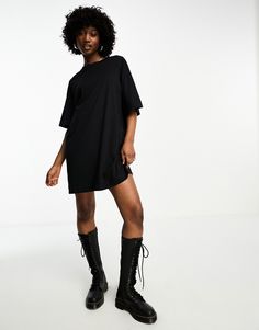 Dresses by Collusion Exclusive to ASOS Plain design Crew neck Drop shoulders Relaxed fit Shirtdress Outfit, T Shirt Dress Outfit, Tshirt Dresses, Tshirt Dress Outfit, Shirt Dress Outfit, Plain Design, Dress Outfit, Dress Details, Casual Dresses For Women