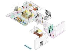 an architectural drawing of a house with multiple rooms