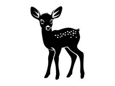 a black and white silhouette of a deer