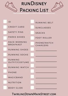 the packing list for running shoes