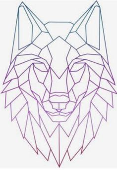 a geometric drawing of a wolf's head