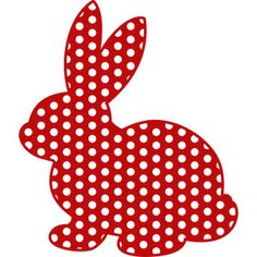 a red and white polka dot bunny rabbit