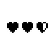 an image of pixelated hearts in black and white