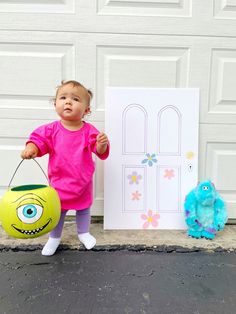 Boo Monsters Inc Disneybound, Monsters Inc Family Costume For 4, One Year Old Girl Halloween Costume, Halloween Costumes 1 Year Girl, 1 And A Half Year Old Girl Halloween Costume, Diy Sully Costume Monsters Inc, Diy Monsters Inc Costume, Diy Halloween Costumes For Toddlers