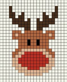 a cross stitch pattern with an image of a reindeer's face