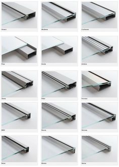 the different angles and sizes of glass shelves