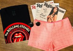 Listen to your favorite records & be cute doing it in these Pink Tile Shorts sold on Marlows_Closet! Pink Tile, Pink Tiles, Rock Roll, Rock And Roll, Tile, Pink